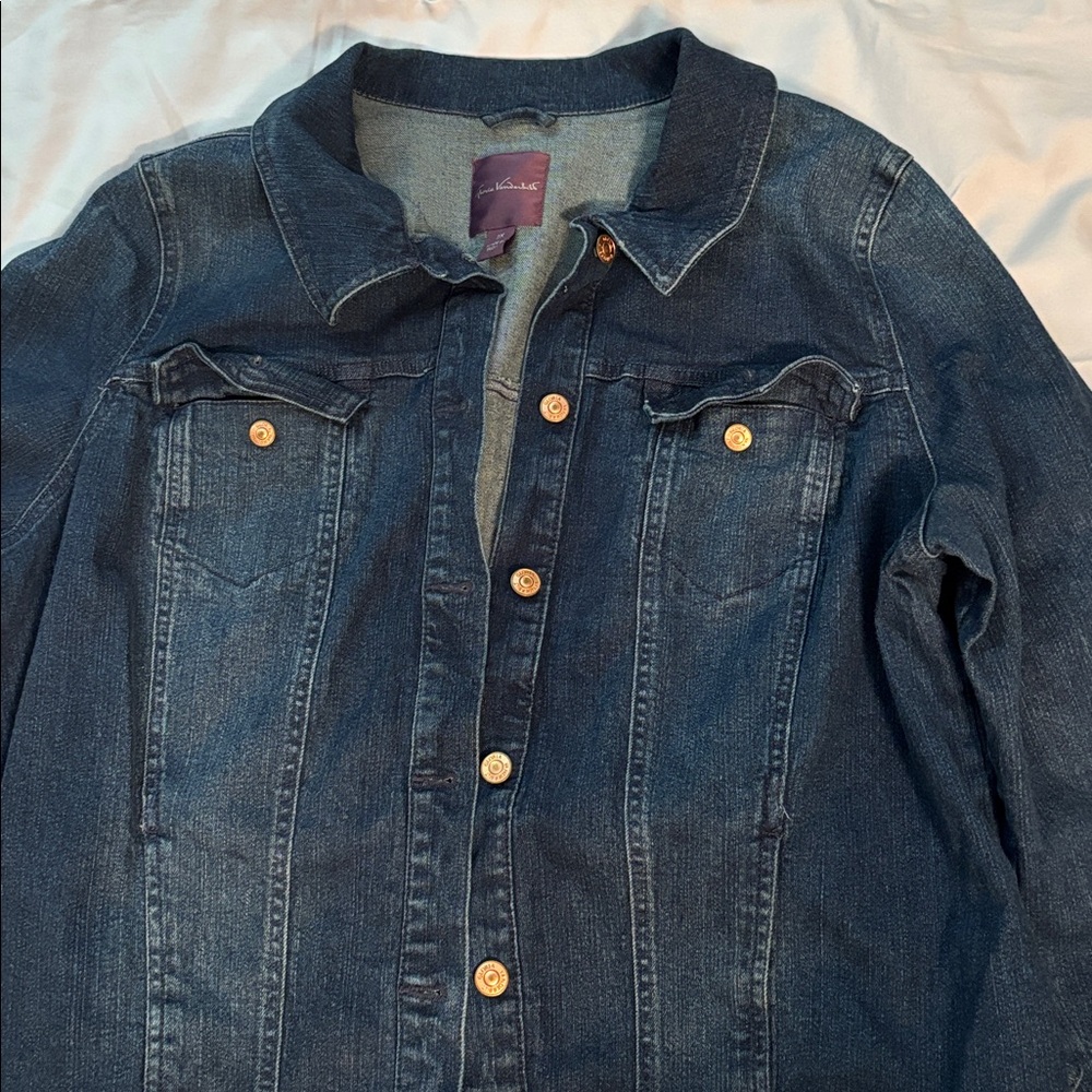Gloria Vanderbilt Dark Blue Jean Jacket